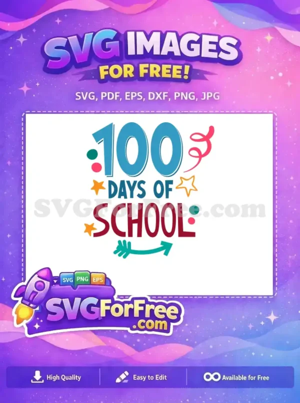 Free Teal Arrow Free Star 100 Days School Free SVG