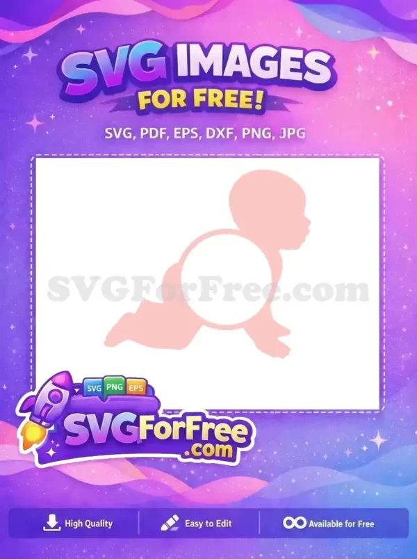 Free Baby Crawling Free Pink Silhouette Quotes Free SVG