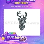 Free Dark Antlers Free Oh Deer Quote Christmas Free SVG - Instant Download