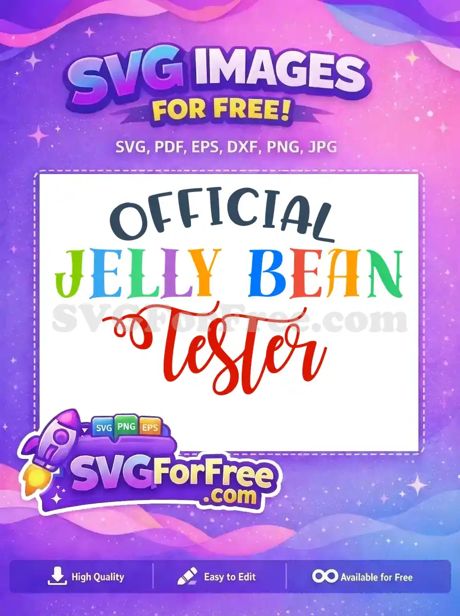 Free Official Jelly Bean Tester Free Colorful Text Free SVG