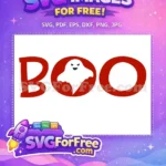 Free Halloween Red Boo Free Ghost Face Spooky Free SVG - Instant Download