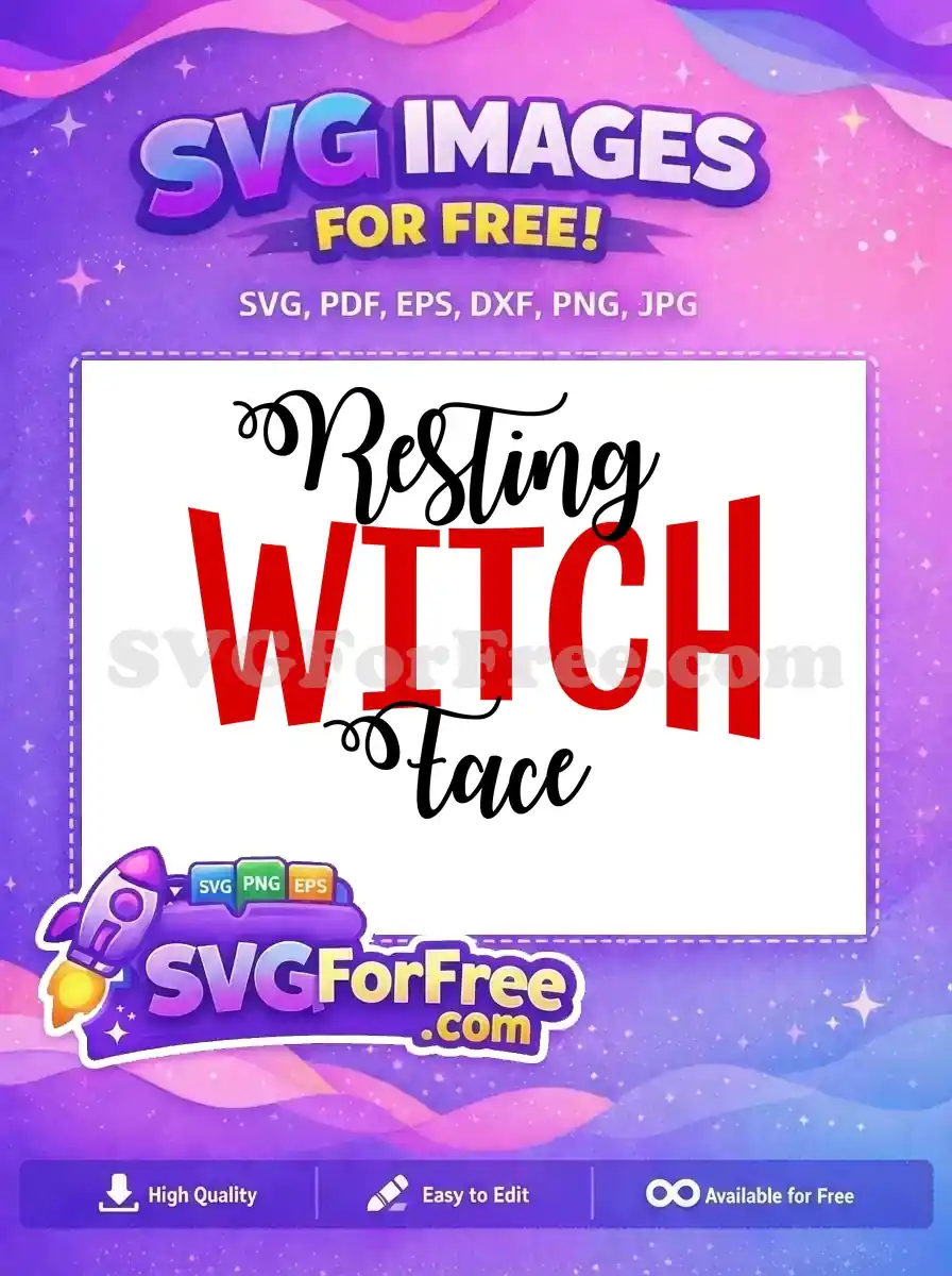 Free Resting Curves Free Red Witch Face Halloween Free SVG