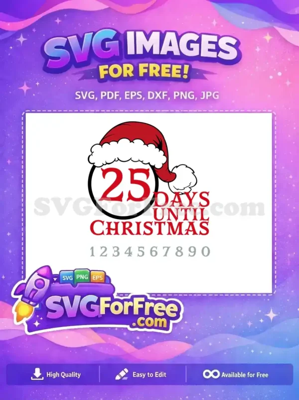 Free Santa Hat Free Days Until Christmas Countdown Free SVG
