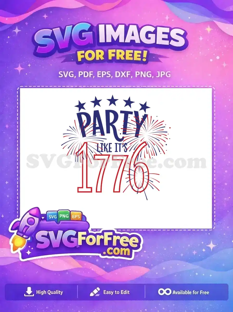 Free Patriotic Stars Free Party Like 1776 Design Free SVG