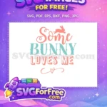 Free Peach Bunny Silhouette Free Teal Letters Easter Free SVG - Instant Download