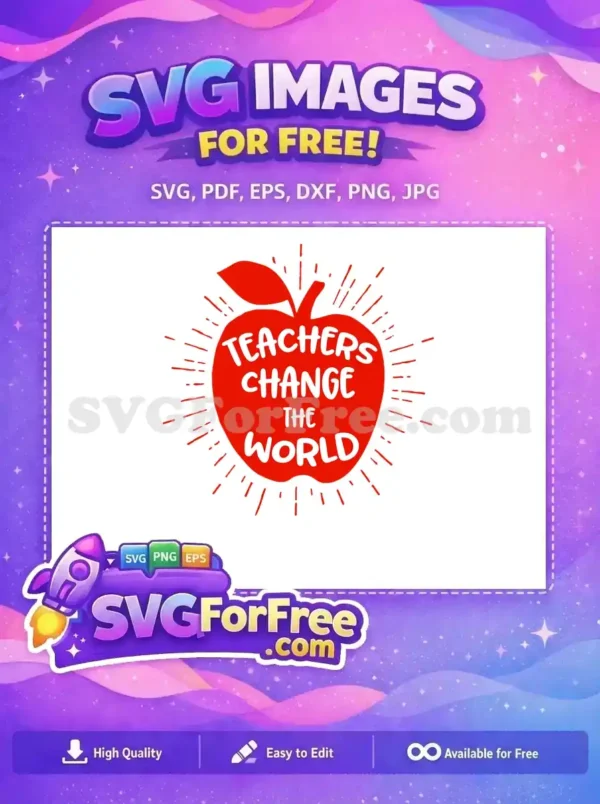 Free Red Apple Free Teachers Change World Quote Free SVG Free Red Apple Free Teachers Change World Quote Free SVG
