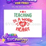 Free Teaching Green Letters Free Red Work Heart Free SVG - Instant Download