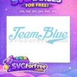 Free Team Blue Script Free Sports Text Free SVG - Instant Download