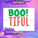 Free Green Boo Free Red Tiful Halloween Free SVG - Instant Download