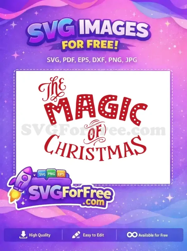 Free Red Magic Letters Free Christmas Quote Free SVG