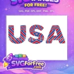 Free Red Stripes Free Blue Stars USA Flag Free SVG - Instant Download