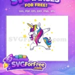 Free Dabbing Unicorn Free Rainbow Mane Quotes Free SVG - Instant Download