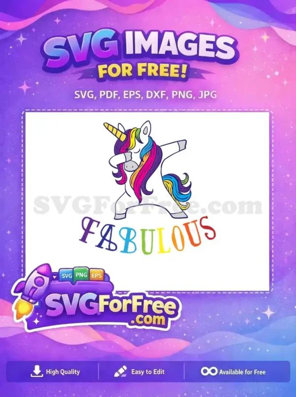 Free Dabbing Unicorn Free Rainbow Hair Fabulous Free SVG Free Dabbing Unicorn Free Rainbow Hair Fabulous Free SVG