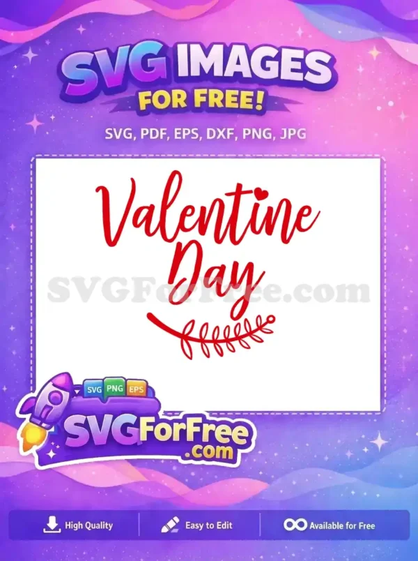 Free Red Lettering Free Heart Accent Valentine Day Free SVG