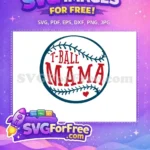 Free Red T-Ball Free Mama Blue Baseball Free SVG - Instant Download