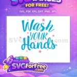 Free Hygiene Reminder Free Pink Stars Wash Hands Free SVG - Instant Download