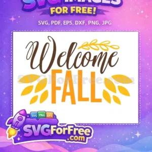 Free Brown Welcome Free Yellow Leaves Fall Season Free SVG