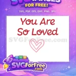 Free Red Bold Text Free Pink Heart Design Valentine Free SVG - Instant Download