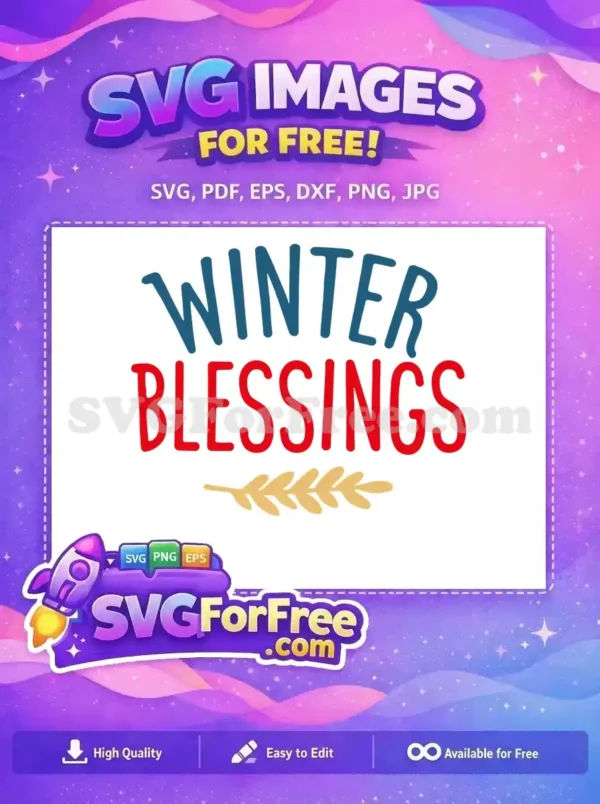 Free Bold Winter Free Red Blessings Quotes Free SVG