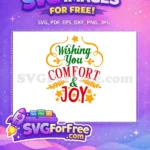 Free Comfort Joyful Free Stars Swirls Christmas Free SVG - Instant Download