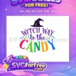 Free Witch Hat Free Colorful Candy Witch Way Free SVG - Instant Download