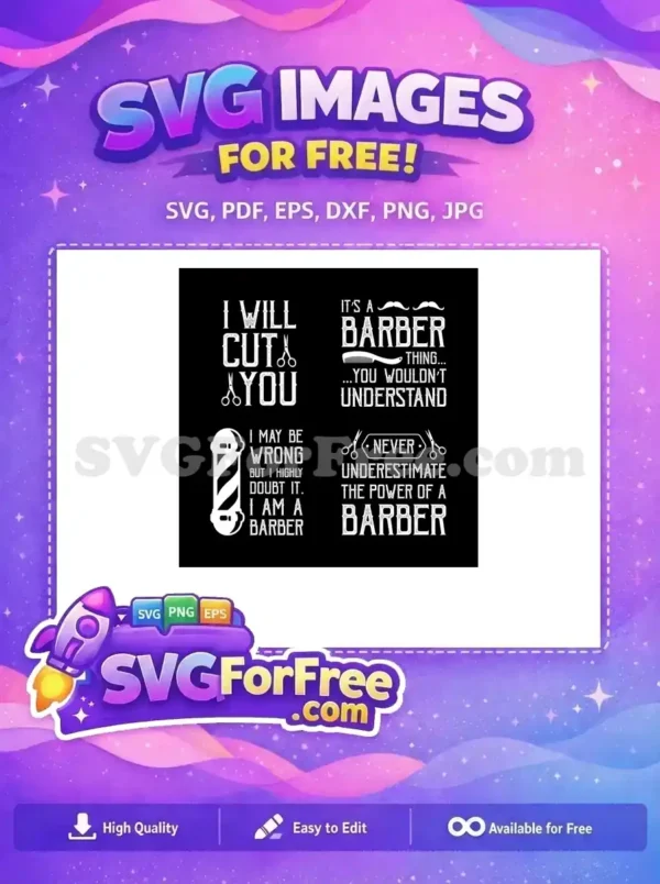 Free Barber Quotes Free Scissors Comb Barber Shop Free SVG
