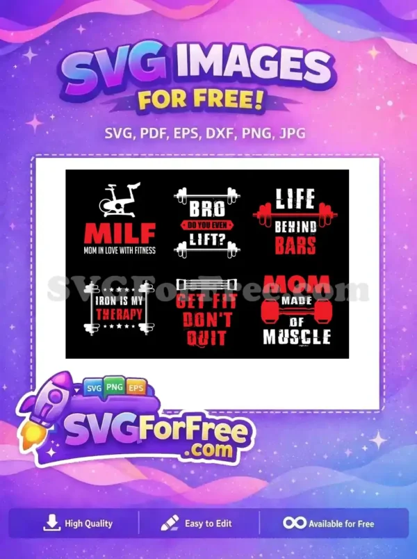 Free Gym Motivation Free Fitness Red Black Quotes Free SVG