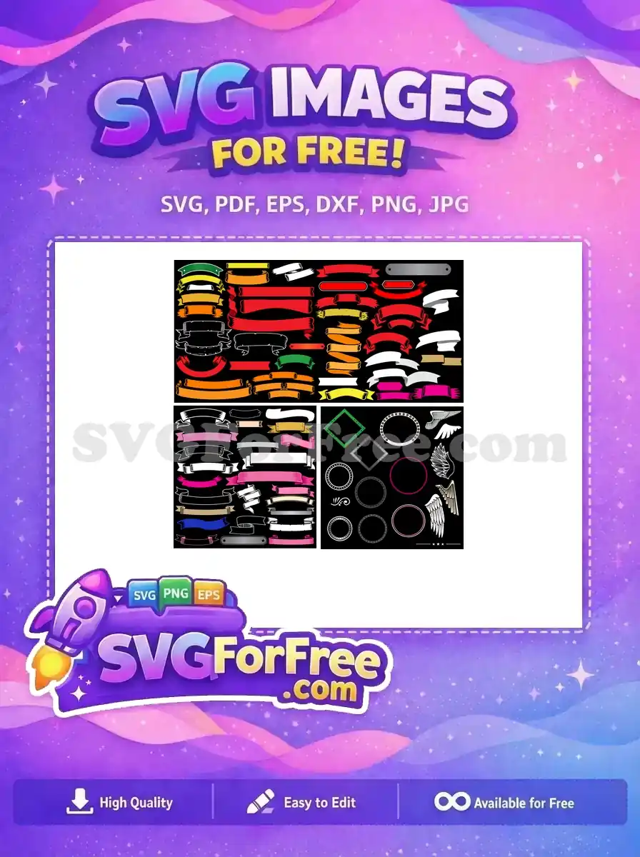 Free Colorful Ribbon Free Banner Quotes Design Creator Free SVG
