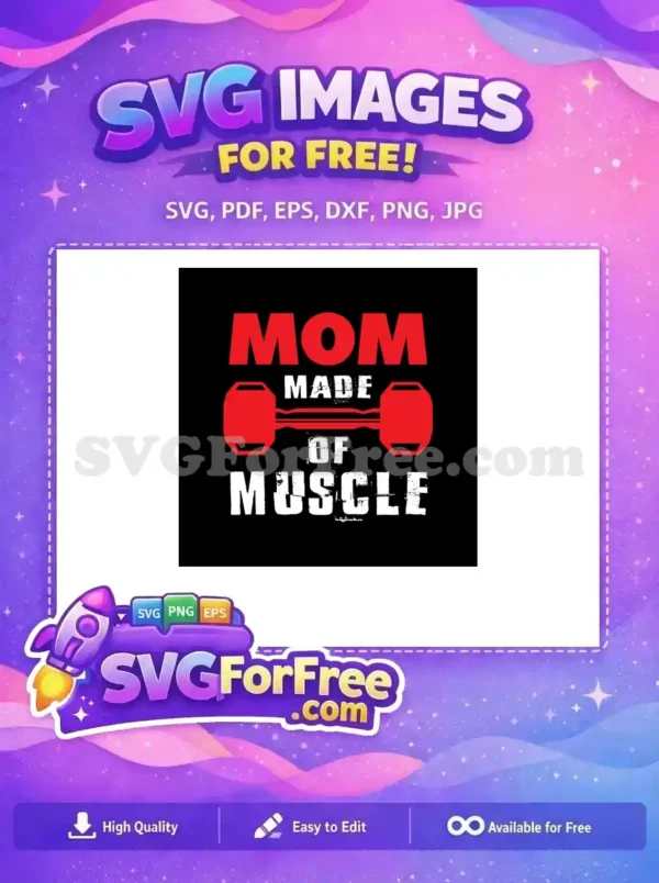 Free Red Dumbbell Free Mom Made Muscle Fitness Free SVG