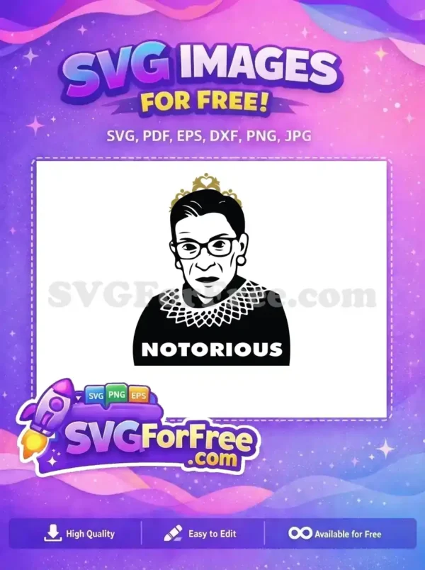 Free RBG Crown Free Glasses Notorious RBG Free SVG