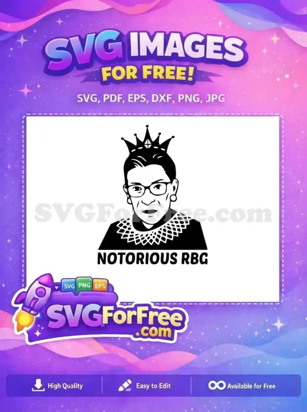 Free Crown Detail Free RBG Glasses Notorious RBG Free SVG