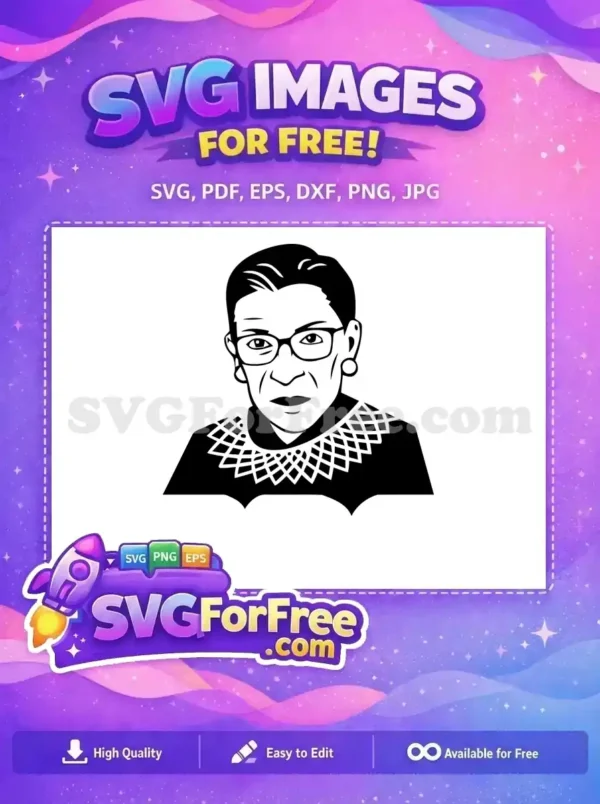 Free RBG Glasses Free Earrings Ruth Bader Ginsburg Free SVG