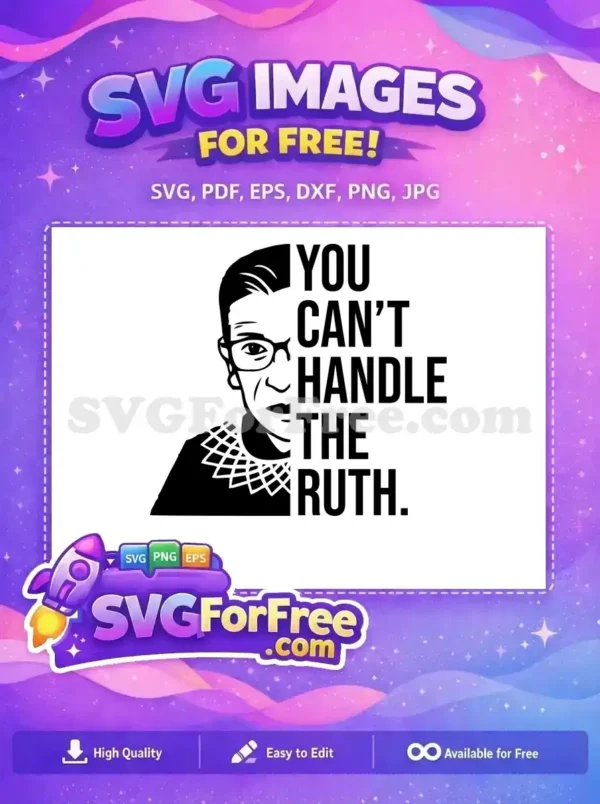 Free RBG Collar Free Ruth Bader Ginsburg Quote Free SVG