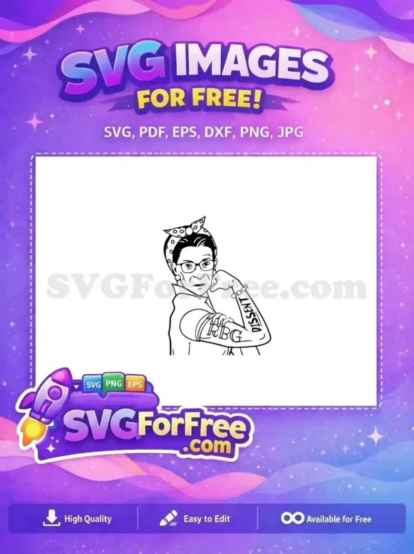 Free RBG Tattooed Arm Free Dissent Symbol Ruth Bader Free SVG