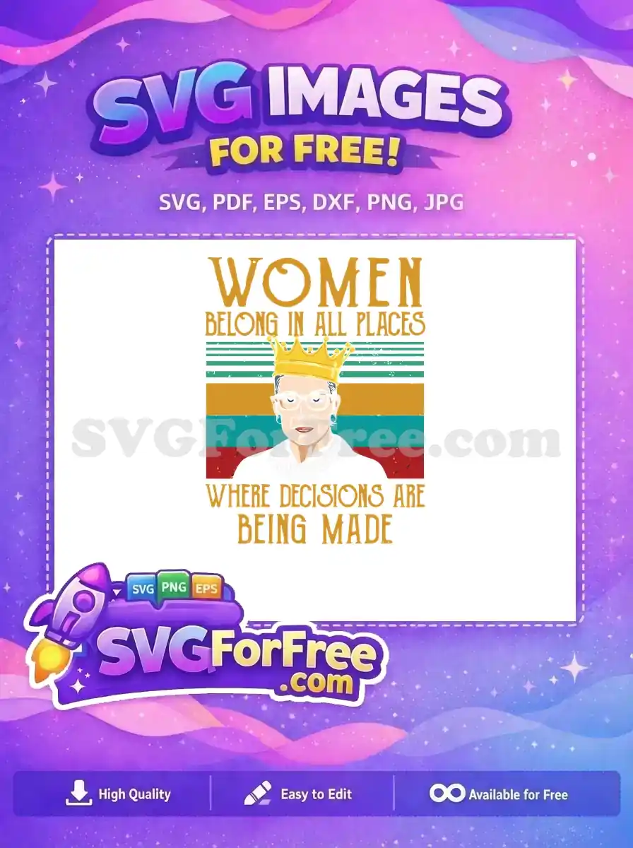 Free RBG Crown Free Earrings Women Where Decisions Free SVG