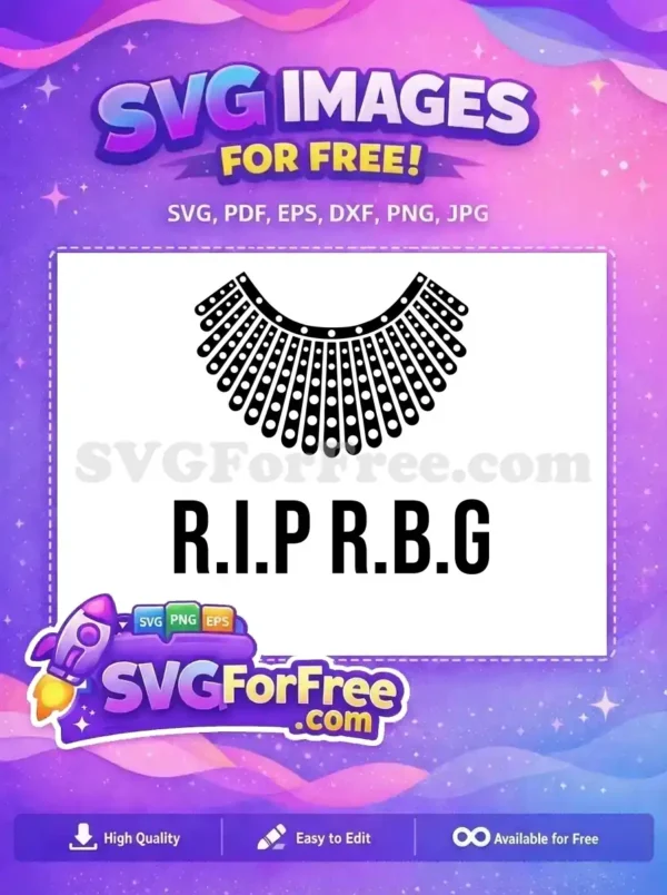 Free RBG Collar Free RIP RBG Quote Free SVG