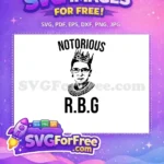 Free Crowned RBG Free Notorious RBG Portrait Free SVG - Instant Download