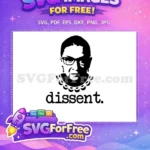 Free RBG Glasses Free Dissent Collar Icon Free SVG - Instant Download
