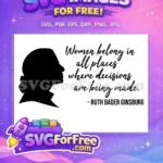 Free RBG Silhouette Free Quote Women Free SVG - Instant Download