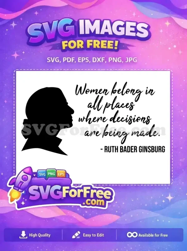 Free RBG Silhouette Free Quote Women Free SVG