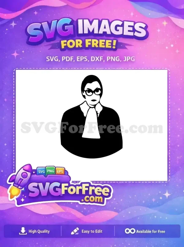 Free RBG Icon Free Judge Collar Ruth Bader Free SVG