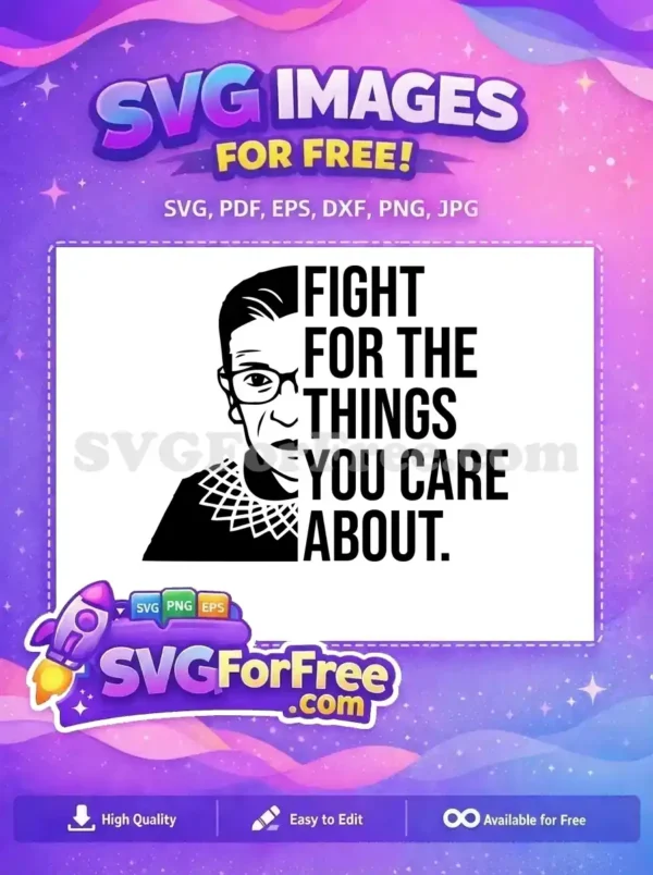 Free RBG Glasses Free Fight Things Ruth Bader Free SVG