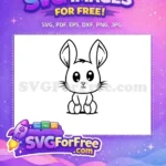 Free Simple Rabbit Free Bunny Rabbit Outline Free SVG - Instant Download