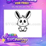 Free Black Rabbit Face Free Easter Bunny Cutout Free SVG - Instant Download