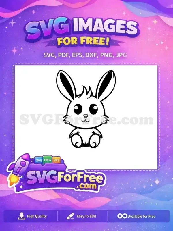 Free Black Rabbit Face Free Easter Bunny Cutout Free SVG Free Black Rabbit Face Free Easter Bunny Cutout Free SVG