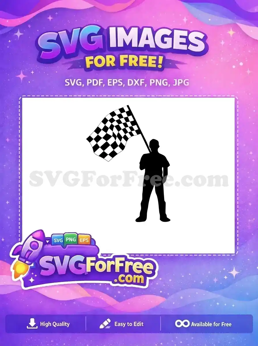 Free Waving Checkered Flag Free Silhouette Man Racing Free SVG