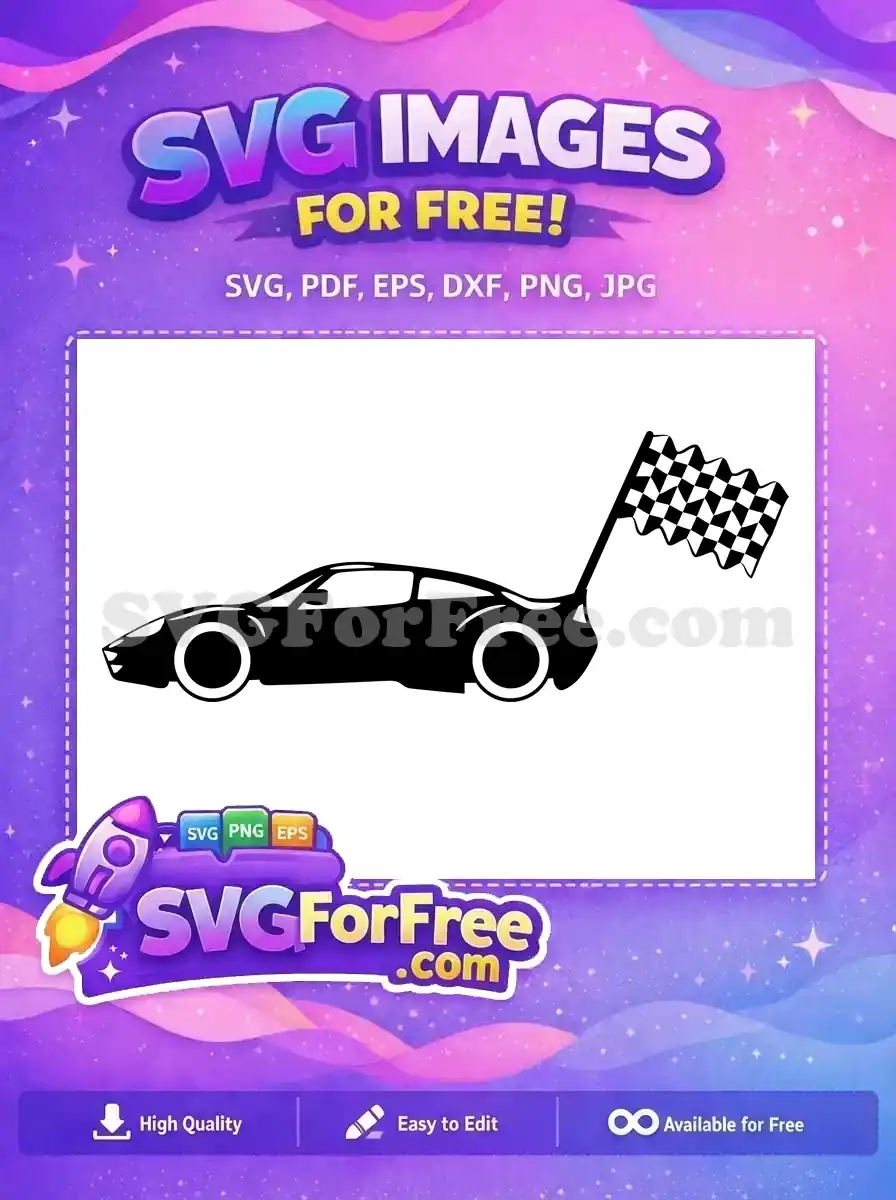 Free Black Car Free Checkered Racing Flag Free SVG