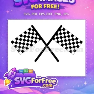 Free Black White Checkered Flag Free Crossed Finish Line Free SVG