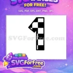 Free Number One Free Black White Racing Free SVG - Instant Download