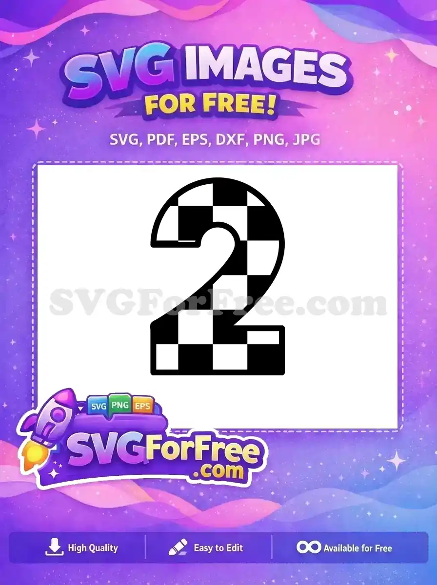 Free Number Two Free Racing Flag Number Free SVG
